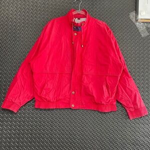 Vintage Field FG Gear Red Bomber Full Zip Up Button Up Jacket Men's Size‎ L